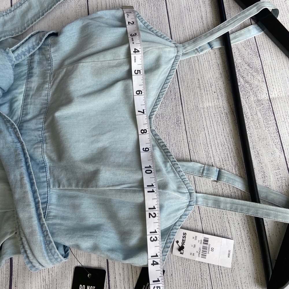 EXPRESS Linen-Blend Cross Back Culotte Jumpsuit - Picture 12 of 16